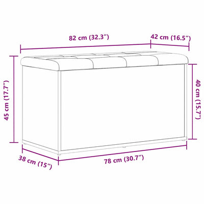 Säilytyspenkki ovella Musta tammi. 82 x 42 x 45 cm Tekninen puu