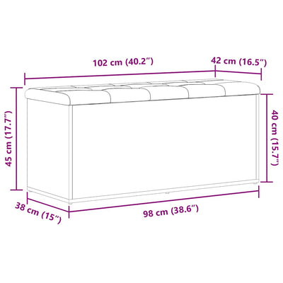 Säilytyspenkki ovella Musta tammi 102 x 42 x 45 cm Tekninen puu