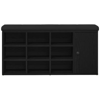 Kenkäpenkki laatikon kanssa Musta 100 x 30 x 48 cm Tekninen puu