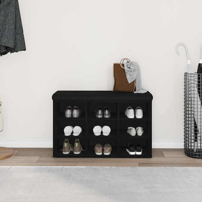 Kenkäpenkki säilytystilassa Musta 80 x 30 x 48 cm Tekninen puu
