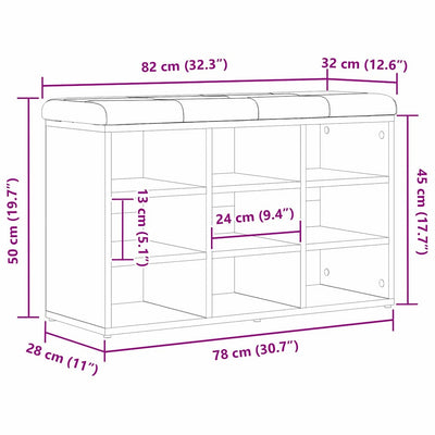 Kenkäpenkki säilytystilassa Musta 80 x 30 x 48 cm Tekninen puu