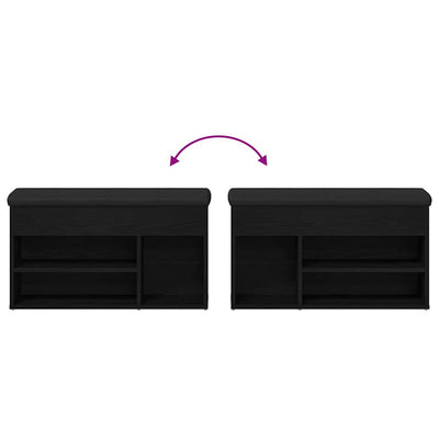 Kenkäpenkki säilytystilassa Musta 80 x 30 x 45 cm Tekninen puu