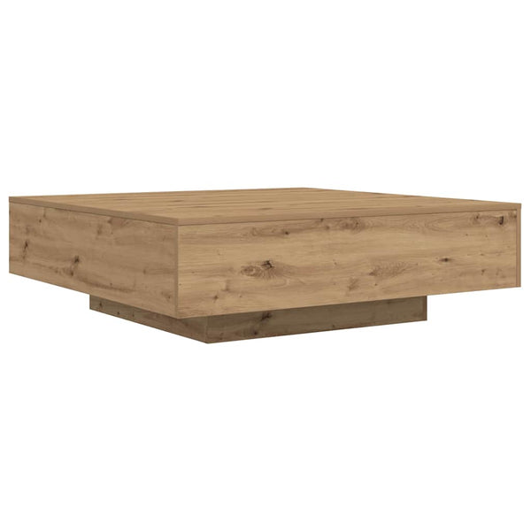 Kahvipöytä LED-nauhoilla Artisaanitammi 100 x 100 x 31 cm