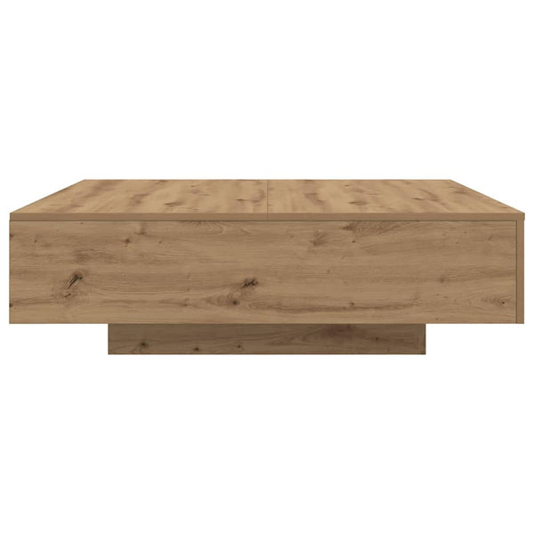 Kahvipöytä LED-nauhoilla Artisaanitammi 100 x 100 x 31 cm