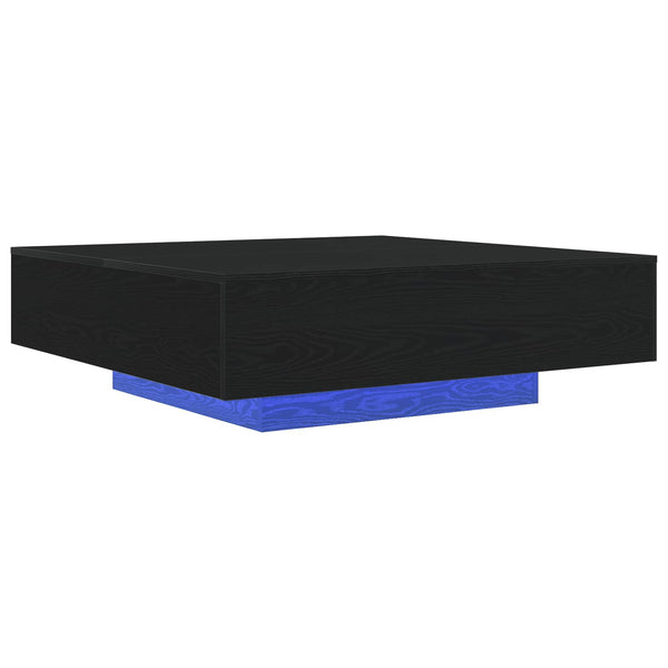 Kahvipöytä LED-nauhoilla Musta tammi 100 x 100 x 31 cm