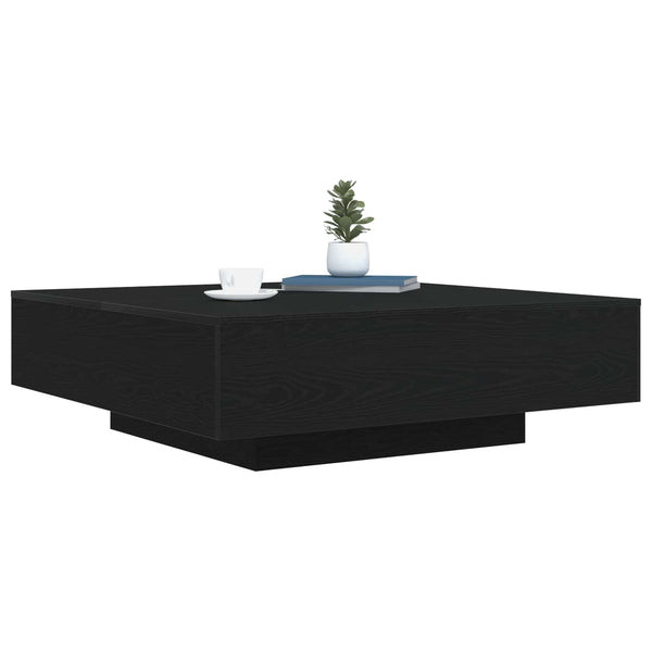 Kahvipöytä LED-nauhoilla Musta tammi 100 x 100 x 31 cm