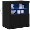 Sivupöytä LED -nauhavalot Musta 60.5 x 37 x 67 cm Tekninen puu