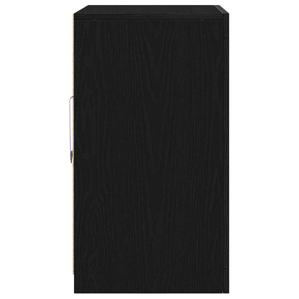Sivupöytä LED -nauhavalot Musta 60.5 x 37 x 67 cm Tekninen puu