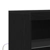 Sivupöytä LED -nauhavalot Musta 60 x 37 x 100 cm Tekninen puu
