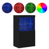 Sivupöytä LED -nauhavalot Musta 60 x 37 x 100 cm Tekninen puu