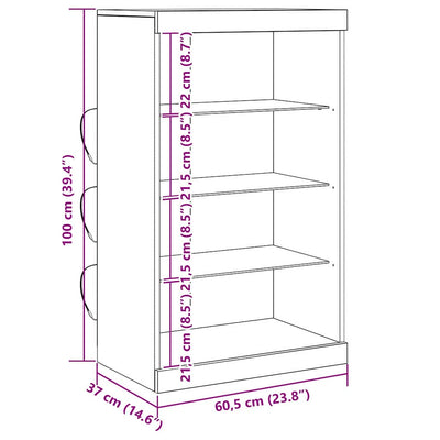 Artesaani tammi sivupöytä Incarcare 60.5x37x100cm (puinen)