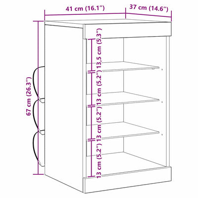 Sivupöytä Borita 41x37x67cm (vanha puu, puinen)