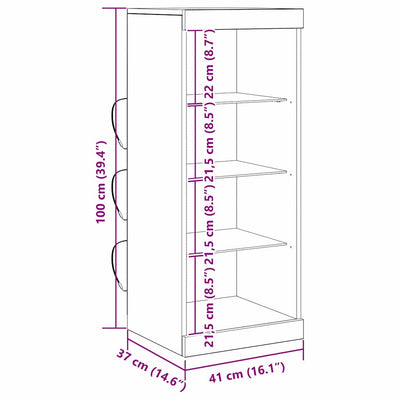 Artesaani tammi sivupöytä Zizia 41x37x100cm (puinen)