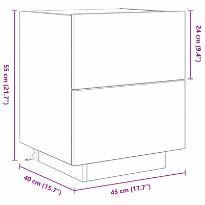 Yöpöytä laatikon kanssa Spiceak 45x40x55cm (vanha puu, puinen)
