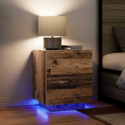 Vanha puu yöpöytäkaappi laatikon kanssa Mirodita (2 pcs)