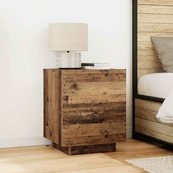 Yöpöytäkaappi laatikon kanssa 2 pcs Vanha Puu 45 x 40 x 55 cm