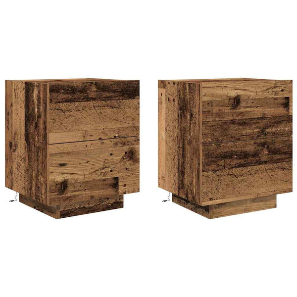 Yöpöytäkaappi laatikon kanssa 2 pcs Vanha Puu 45 x 40 x 55 cm