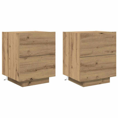 Yöpöytäkaappi laatikon kanssa 2 pcs artesaani tammi