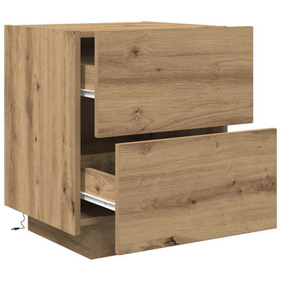 Yöpöytäkaappi laatikon kanssa 2 pcs artesaani tammi