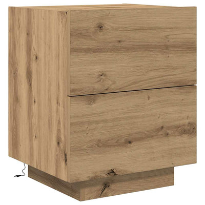 Yöpöytäkaappi laatikon kanssa 2 pcs artesaani tammi