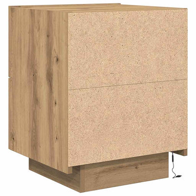 Yöpöytäkaappi laatikon kanssa 2 pcs artesaani tammi
