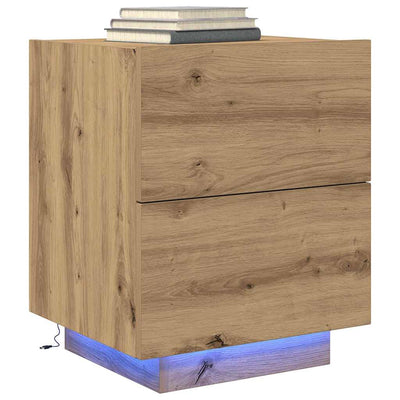 Yöpöytäkaappi laatikon kanssa 2 pcs artesaani tammi