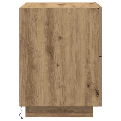 Artesaani tammi yöpöytäkaappi laatikon kanssa Pongratiu (2 pcs)