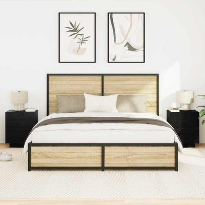 Musta yöpöytäkaappi laatikon kanssa Medin (2 pcs)