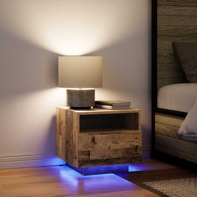 Yöpöytä laatikon kanssa Antonella 40x39x37cm (vanha puu, puinen)