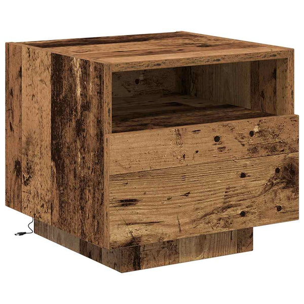 Yöpöytä 2 pcs Vanha puu 40 x 39 x 37 cm Tekninen puu