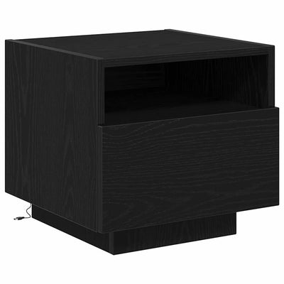 Yöpöytä 2 pcs Musta tammi 40 x 39 x 37 cm Tekninen puu