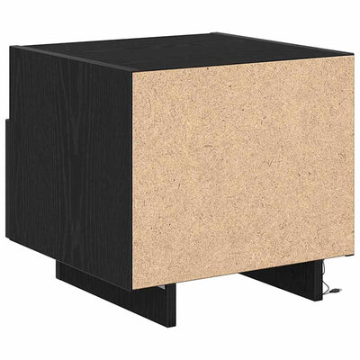 Yöpöytä 2 pcs Musta tammi 40 x 39 x 37 cm Tekninen puu