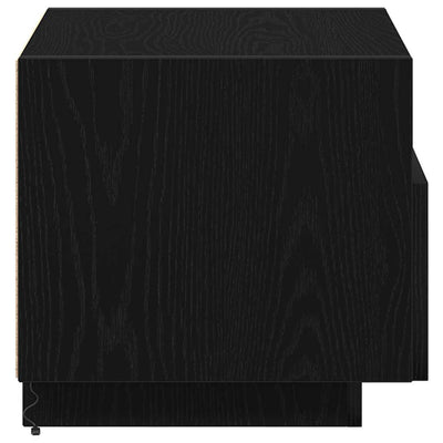 Yöpöytä 2 pcs Musta tammi 40 x 39 x 37 cm Tekninen puu