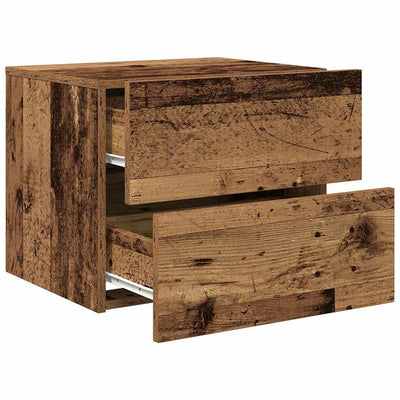 Seinälle kiinnitettävä yöpöytäkaappi Teifila 50x39x41cm (vanha puu)