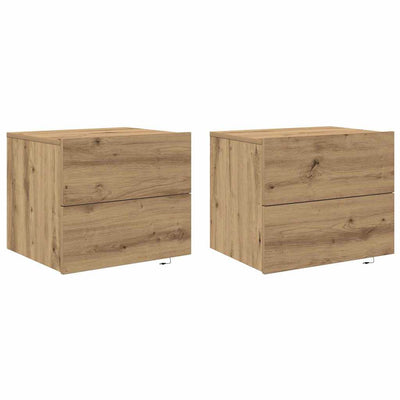 Seinälle kiinnitettävä yöpöytäkaappi 2 pcs artesaani tammi