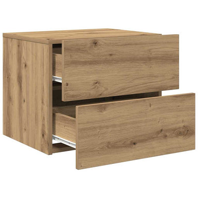 Seinälle kiinnitettävä yöpöytäkaappi 2 pcs artesaani tammi