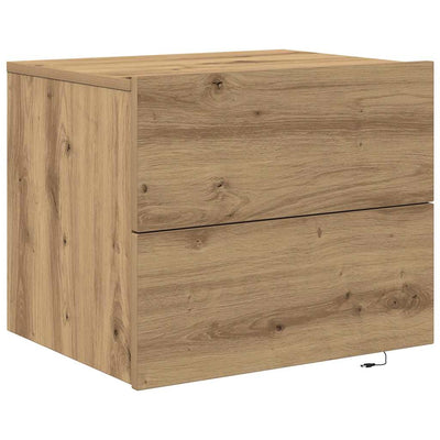 Seinälle kiinnitettävä yöpöytäkaappi 2 pcs artesaani tammi