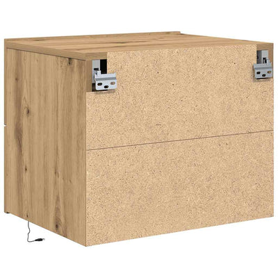 Seinälle kiinnitettävä yöpöytäkaappi 2 pcs artesaani tammi