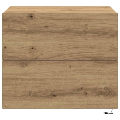 Seinälle kiinnitettävä yöpöytäkaappi 2 pcs artesaani tammi
