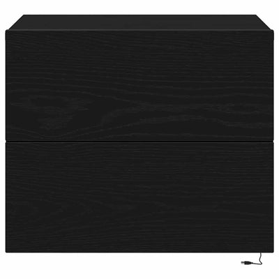 Musta seinälle kiinnitettävä yöpöytäkaappi Secuiesc (2 pcs)