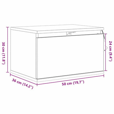 Seinälle kiinnitettävä yöpöytäkaappi Machelle 50x36x30cm (vanha puu)