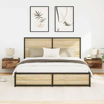 Seinälle kiinnitettävä yöpöytäkaappi Olgi (mukana 2 pcs vanha puu)