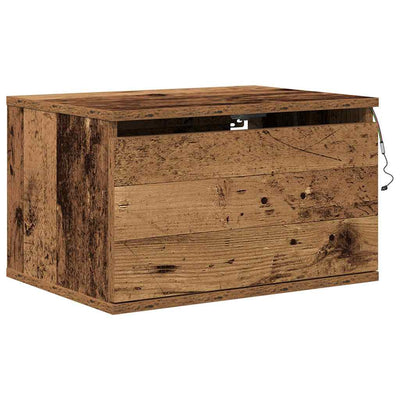 Seinälle kiinnitettävä yöpöytäkaappi Olgi (mukana 2 pcs vanha puu)