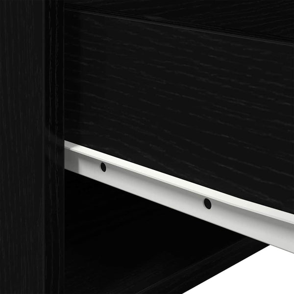 Seinälle kiinnitettävä yöpöytäkaappi mukana Musta tammi.