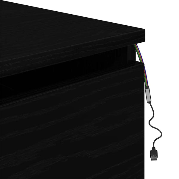 Seinälle kiinnitettävä yöpöytäkaappi mukana Musta tammi.