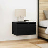 Musta seinälle kiinnitettävä yöpöytäkaappi Ghigheanu (mukana 2 pcs tammi)