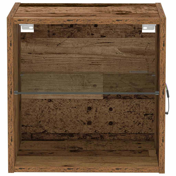 LED-valolla varustettu kelluva hylly Ruskea 40 x 28,5 x 40 cm