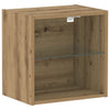 LED-valolla varustettu kelluva hylly Ruskea 40 x 28,5 x 40 cm