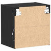 LED-valolla varustettu kelluva hylly Musta 40 x 28,5 x 40 cm