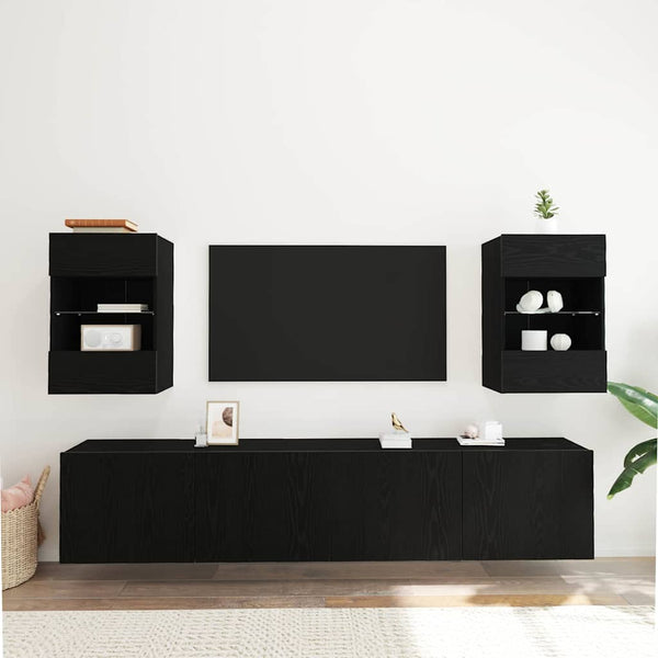 TV-tasosetti 2 pcs Musta 40 x 30 x 60,5 cm Tekninen puu